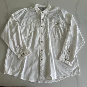 G.H. Bass & Co. Button Down Shirt White Big & Tall XXL UPF 50